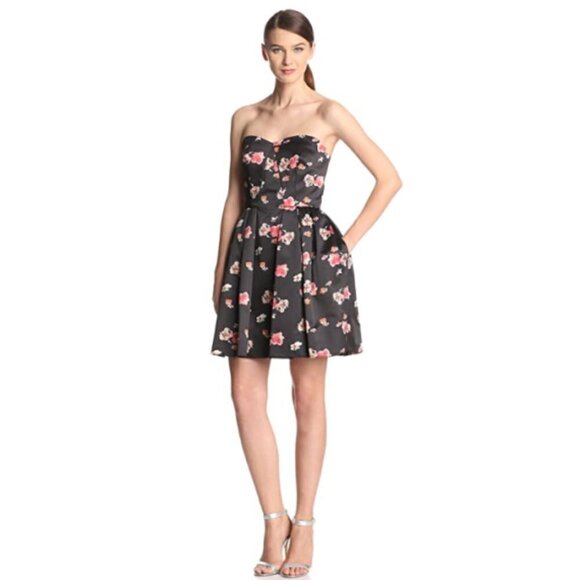 Jill Stuart Persian Floral Fit & Flare Satin Dress - Picture 1 of 4